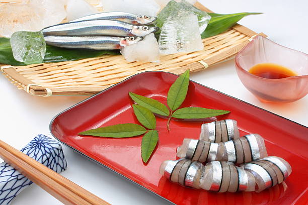 istock Raw fish Silver-stripe Round Herring Sashimi, Japanese food 636614736