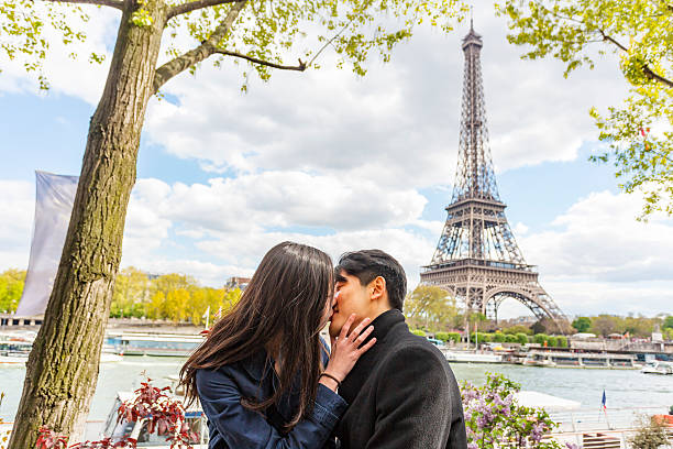 istock Eiffel Tower and Seine View for Romantic Asian Couple Paris 636616998