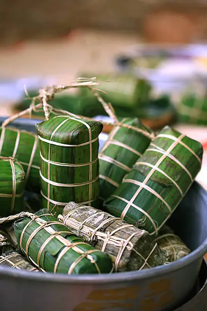 Photo of Banh Tet - a cake made primarily from glutinous rice