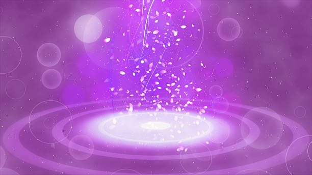 istock Mysterious shining particles and petals of cherry blossom 636620460
