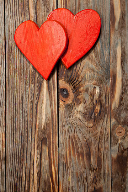 istock Holidays gift and heart on wooden rustic background. Valentines day 636622254