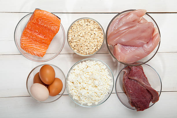 istock Proteins, fish, cheese, eggs, meat and chicken 636622496