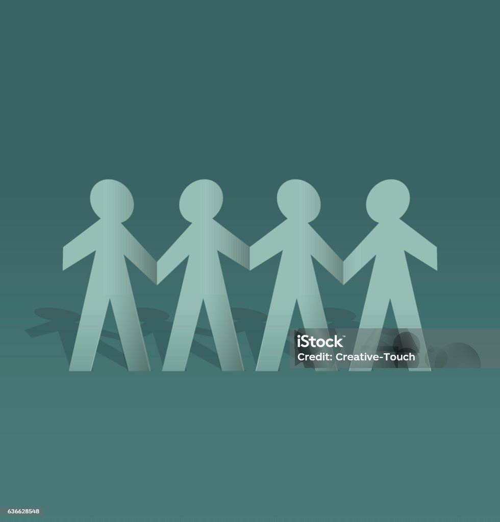 Unity Human Chain People Unity Stock Illustration - Download Image Now - Paper Chain ...