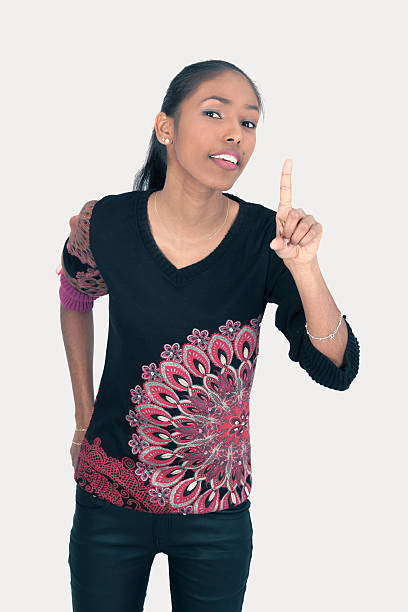 istock Beautiful woman doing different expressions in different sets of clothes: 636628880