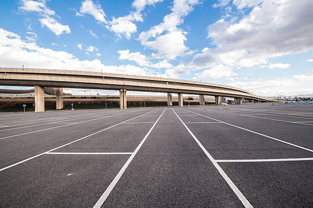 Road marking on the asphalted parking place Road marking on the asphalted parking place mode of transport rowing rural scene retail stock pictures, royalty-free photos & images