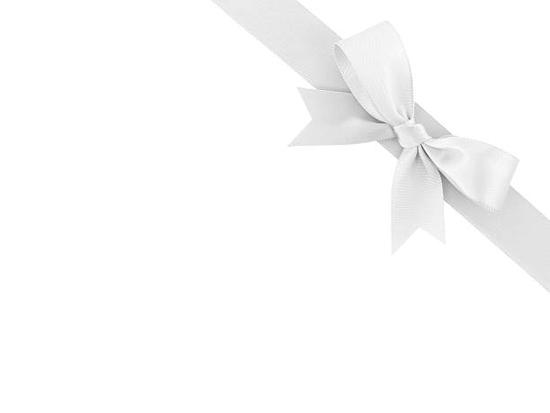 istock white ribbon with bow isolated on white background 636634928