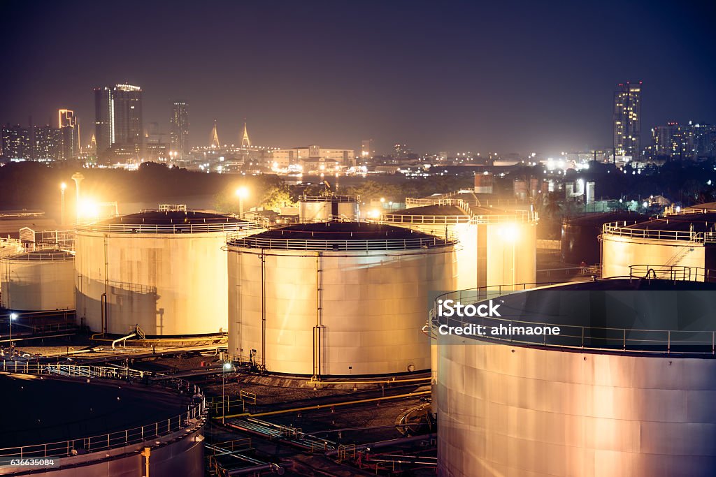 oil tanks Selective focus Oil Tanks for background Crude Oil Stock Photo