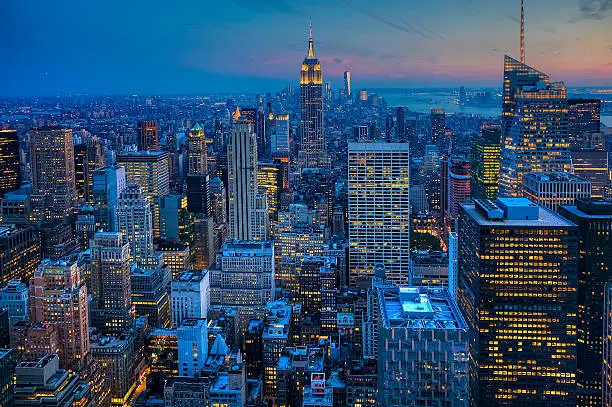 Photo of The Manhattan Skyline after dark