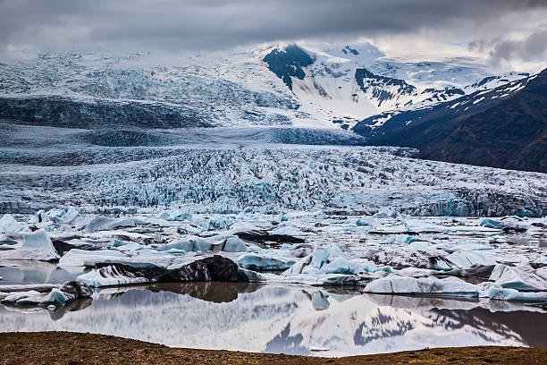 istock Sunrise lights up the glacier 636638490