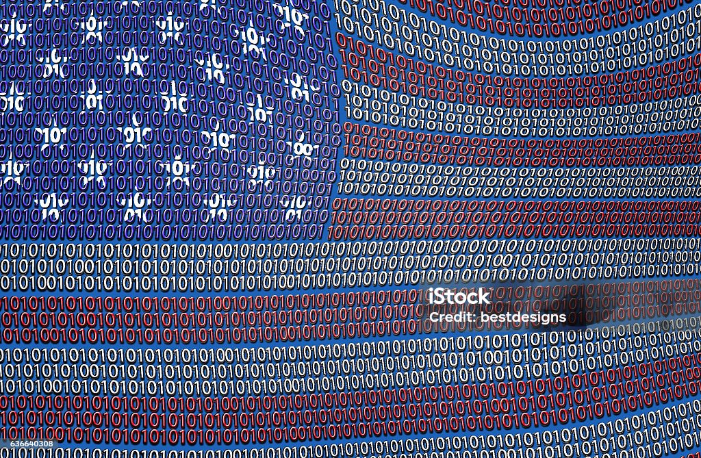 USA-Flagge von Binärcode - Lizenzfrei Politische Wahl Stock-Foto