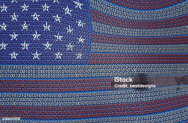 Usaflagge Von Binärcode Stockfoto und mehr Bilder von Politische Wahl - Politische Wahl, Sicherheitsgefühl, Technologie