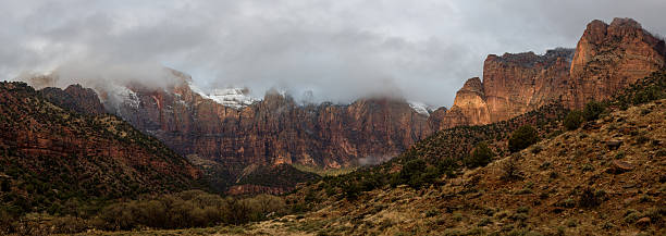 istock Zion misty morning mountains 636641490