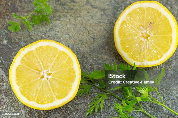 Lemon And Parsley Stock Photo - Download Image Now - Lemon - Fruit, Parsley, Backgrounds