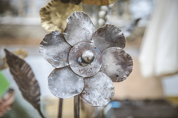 silver metal decorative art flower