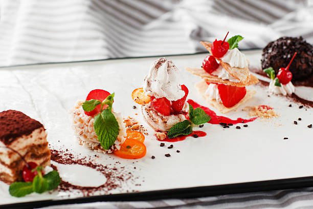 istock Different kinds of sweet cakes for tasting 636655250