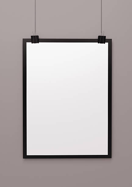 istock Blank hanging poster template 3d illustration 636656168