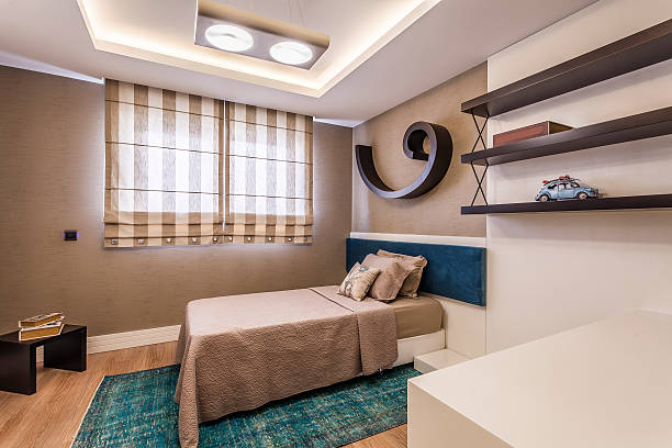 istock Clean  modern  young kids bedroom 636656354