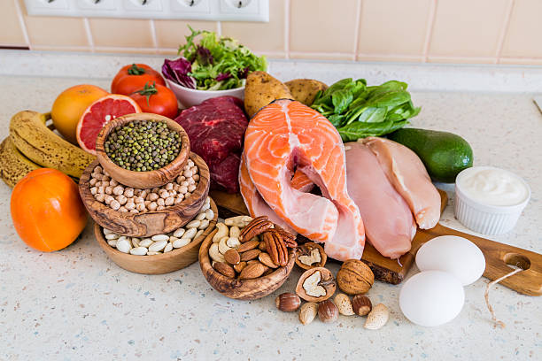 istock Selection of food for weight loss 636657086