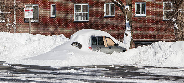 istock The car buried under the snow 636657552
