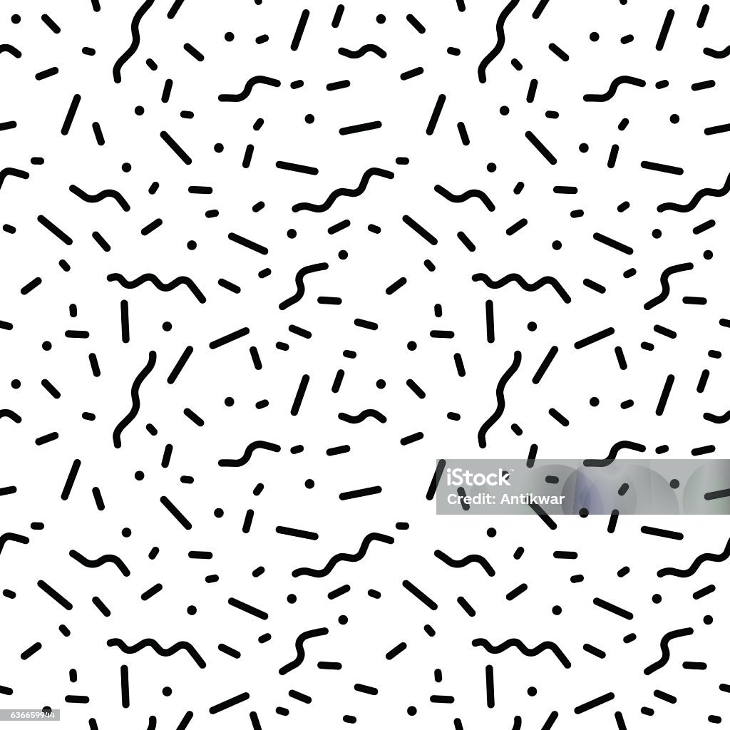 Moda de patrón abstracto sin fisuras 80-90s. - arte vectorial de Patrones visuales libre de derechos