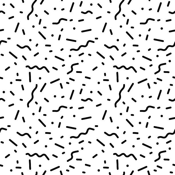 Seamless abstract pattern fashion 80-90s. Doodle geometric lines. It can be used in printing, website background and fabric design. 90s background stock illustrations