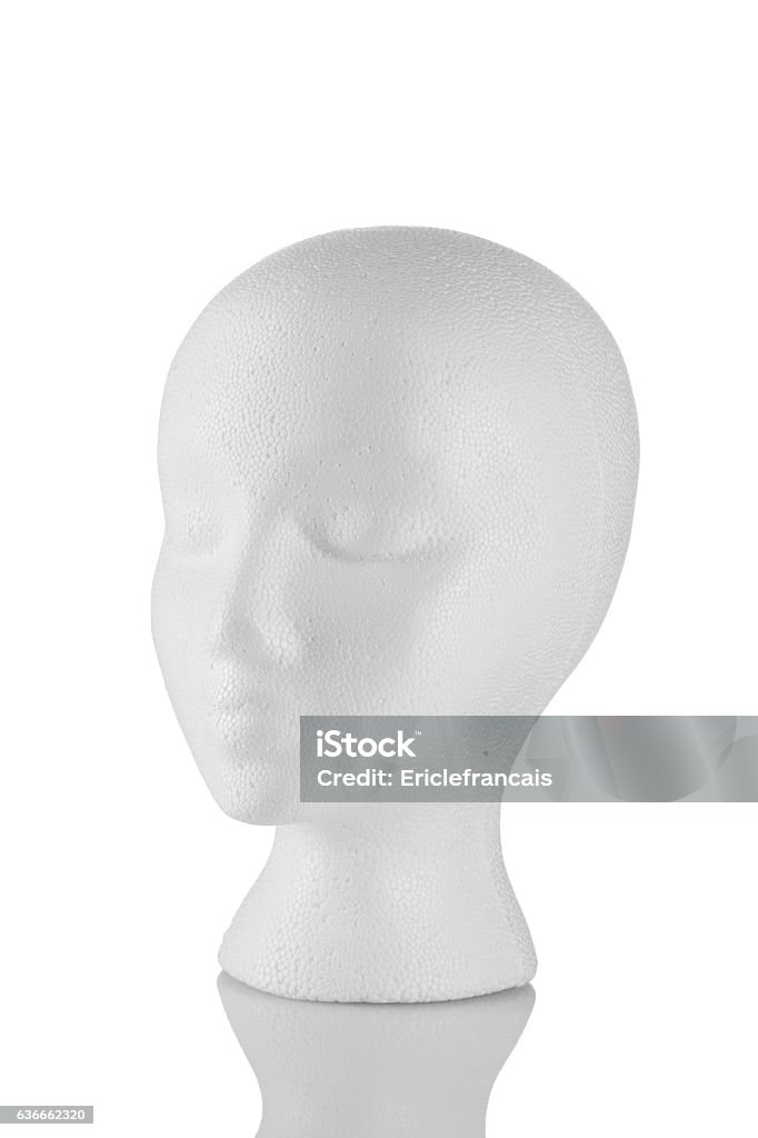 Styrofoam Head 34 View Isolated On White Stock Photo - Download Image Now -  Backgrounds, Doll, Female Likeness - iStock