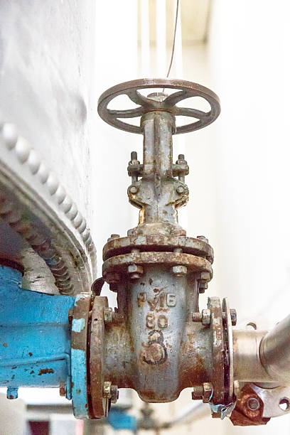 istock the large valve in old pipeline. 636662386