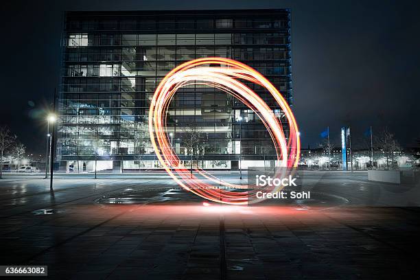 Light Paint In The City Stock Photo - Download Image Now - Innovation, Circle, Speed