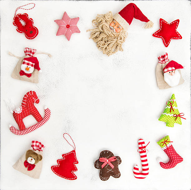 istock Christmas frame decoration gift bags Holidays background 636663700