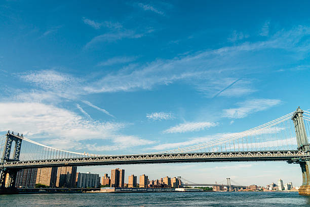istock Uptown Manhattan skyline New York. Splittoned vivid image. 636663928