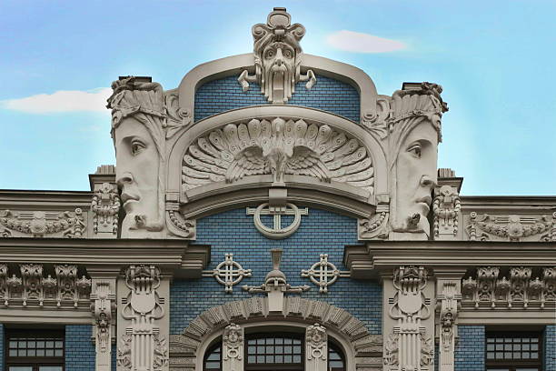 Art Nouveau Jugenstil building in The historic center of Riga Latvia