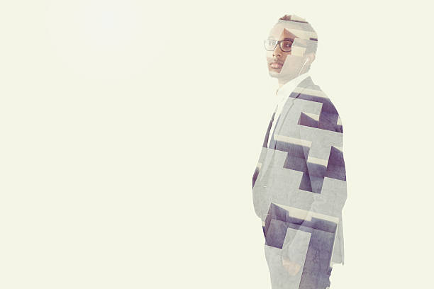 istock Side view of African man and a maze 636664924