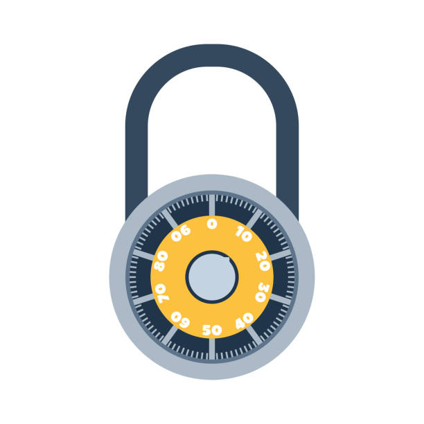 아이콘 벡터를 잠급합니다. - safe safety combination lock variation stock illustrations