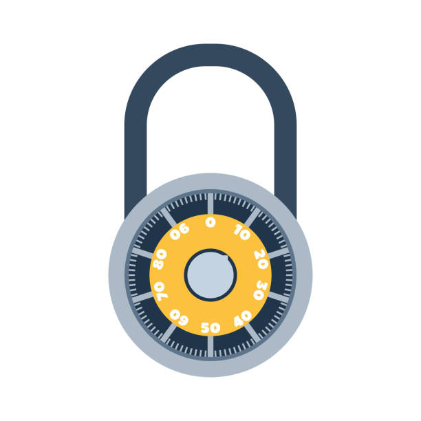wektor ikony blokady. - safe safety combination lock variation stock illustrations