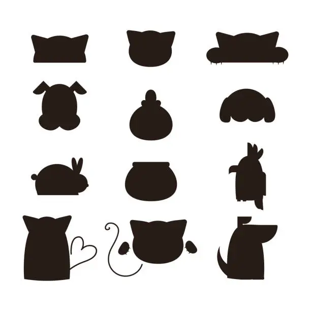 Vector illustration of Pet shop symbols vector.