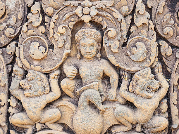istock Bas relief in Banteay Srei, Cambodia. 636668176