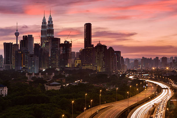 istock City skyline - Kuala Lumpur at dusk 636668304