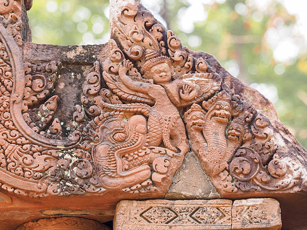 istock Bas relief in Banteay Srei, Cambodia. 636668596