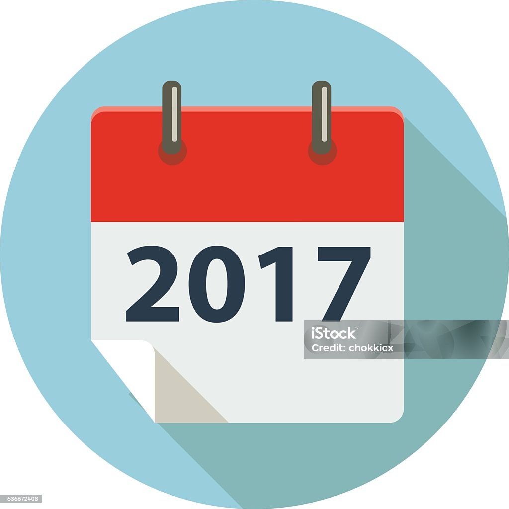 calendar icon concept 2017 stock vector