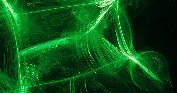 istock Green Abstract Lines Curves Particles Background 636674560