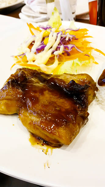 istock Rice grilled Chicken with fresh vegetable 636674694