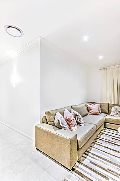 istock Pillows on the chairs at night with white walls 636677056