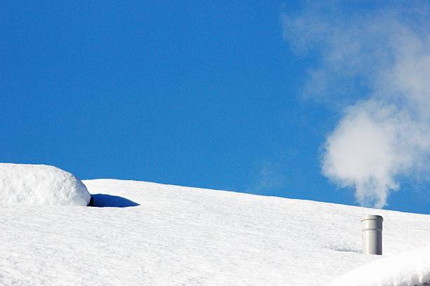 istock Snow on a Residential House roof 636680694