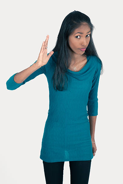 istock Beautiful woman doing different expressions in different 636684692