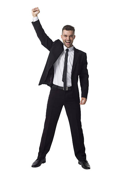Businessman celebrating success