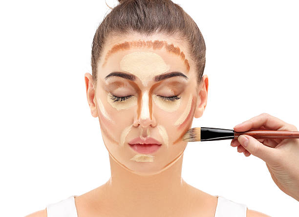 istock Make up woman face. Contour and highlight makeup. 636696882