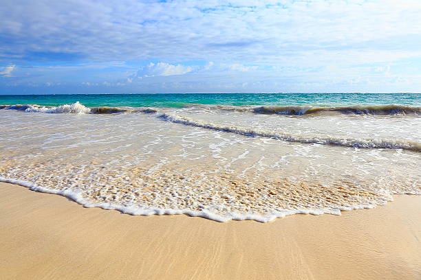 istock idyllic sand beach, caribbean waves, dramatic sunrise, Dominican Punta Cana 636699478