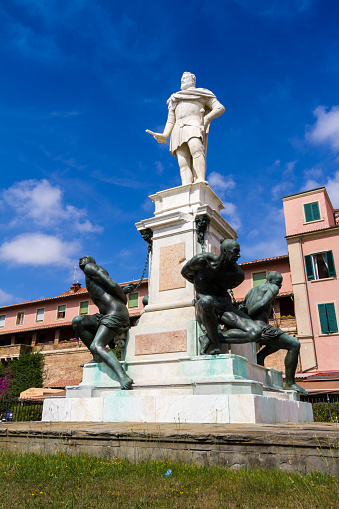 Leghorn, Italy - June 22, 2015: The Monument of the Four Moors (quattro mori) in Leghorn, Tuscany