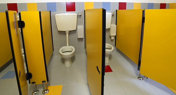 little wc in the bathroom of a kindergarten without children