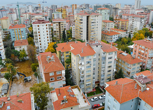 Vista aérea del distrito de Kadikoy de la ciudad de Estambul photo